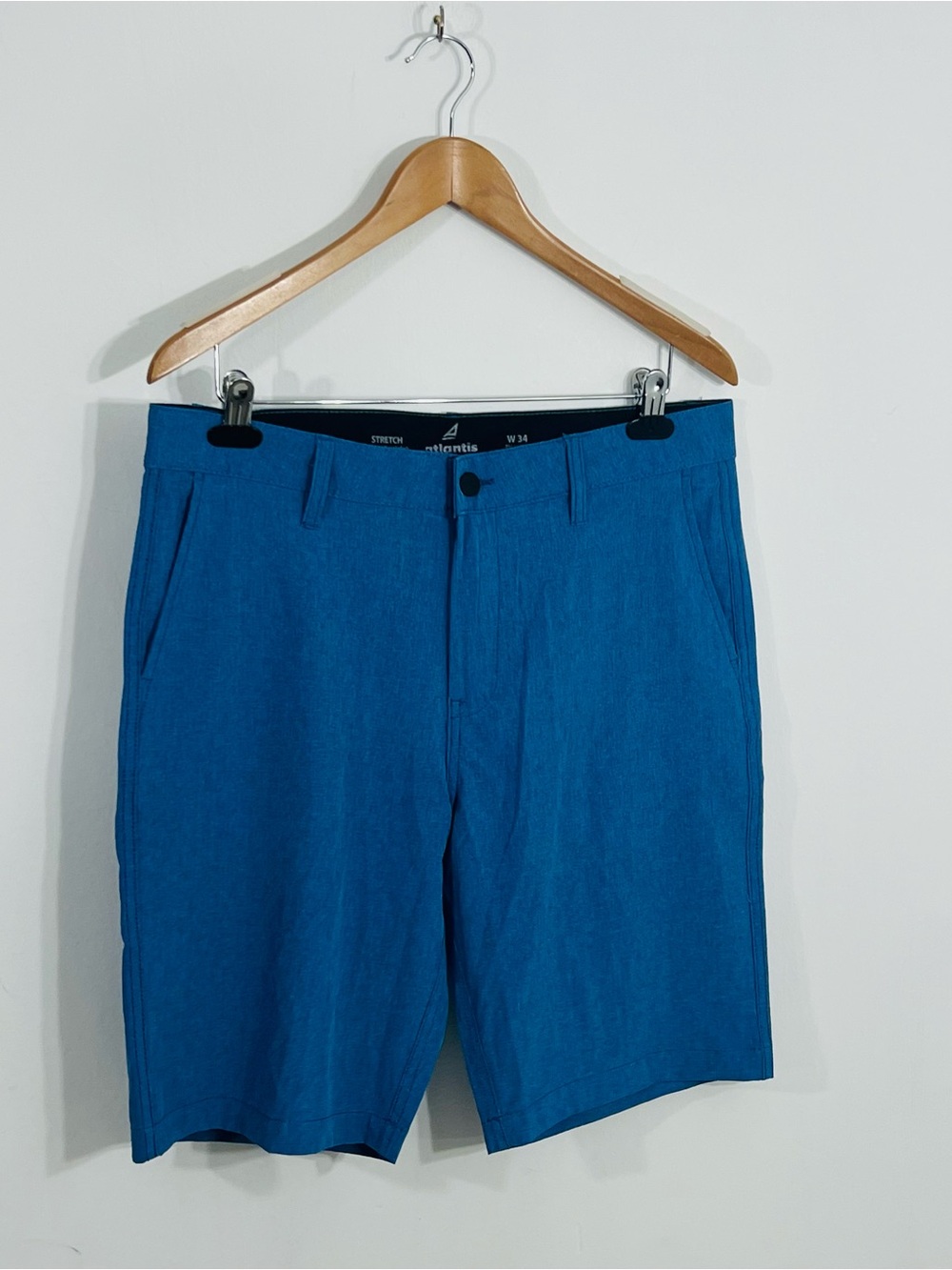 Atlantis Weathergear Blue Shorts Zip And Button With Pockets Sizw 34 Summer Must